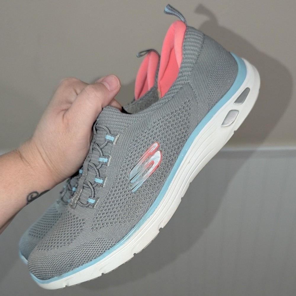 Skechers Slip On Summits Top Player Vegan Washable Bungee Sneakers Gray Size 10